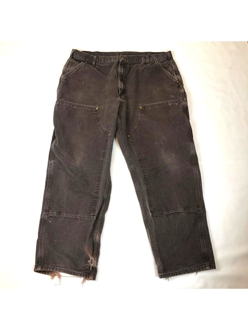 Carhartt B136 DKB  Mens Brown Straight Canvas Double Knee Work Pants Tag 40x30